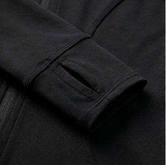 RÉYA Thumb Holes Zip Up Sports Jacket, Sporty Plain Long Sleeve Tops,Sports Outerwear, Zip Front Jacket